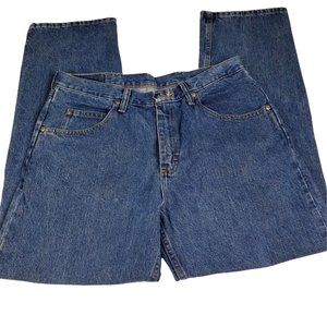 Men's Wrangler Relaxed Fit Jeans 34 x 30 5 Pocket Med. Wash Excellent Condition